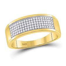 10k .26ct-Diamond Micropave Wedding-Band Size-10