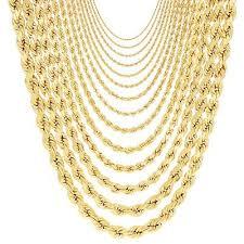 10K 1.5mm 18" Rope Chain