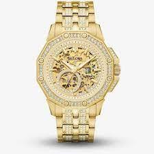 Bulova Men's-Octava Crystal Watch Black-Tone