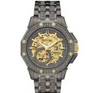 Bulova Men's-Octava Crystal Watch Black-Tone