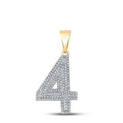 10K 0.47ct Diamond "4" Pendant
