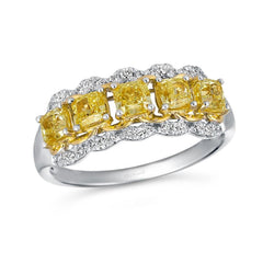 14k-Vanilla-Gold 1.32ct Yellow-and Vanilla-Diamond Ring