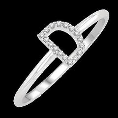 10k 0.05ct Diamond Size-7 "D"-Ring