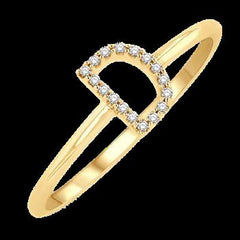 10k 0.05ct Diamond Size-7 "D"-Ring