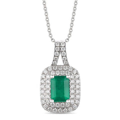 14k .40ct-Diamond .70ct Emerald LeVian Pendant