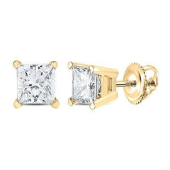 14K .20CT-Diamond Princess-Cut Solitaire Earring