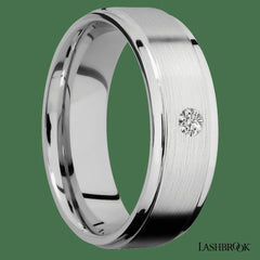 14K White Gold with Satin , Polish Finish