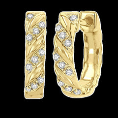 10K 0.10ct Diamond Hoop Earrings