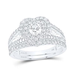 14K 1.50ct Diamond Heart-Cluster Ring