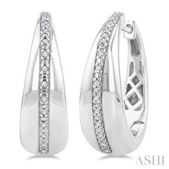 925 0.08Ct Diamond Hoop Earrings