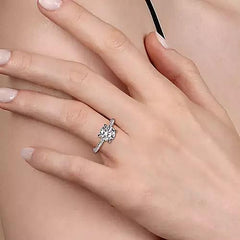 14K 0.51ct-Diamond 3.57CZ Semi-Mount