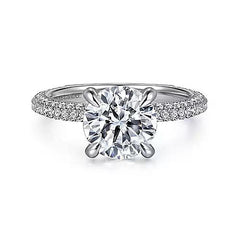 14K 0.51ct-Diamond 3.57CZ Semi-Mount