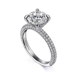 14K 0.51ct-Diamond 3.57CZ Semi-Mount