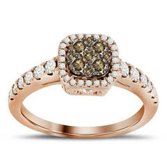14K 0.60ct Diamond Cluster Ring
