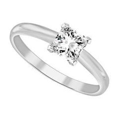 14K 0.33ct Diamond Princess-Cut Solitaire-Ring