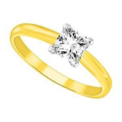 14K 0.33ct Diamond Princess-Cut Solitaire-Ring