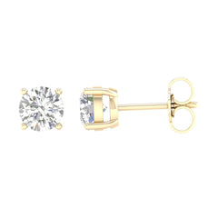14K 1.25ct Diamond Solitaire Round-Earrings