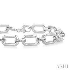 925 0.10CT Diamond Bold Octagon Link Brecelet