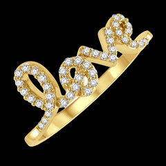 14K 0.20ct Diamond "love" Ring