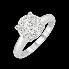14K 0.50ct Diamond Cluster LoveBright-Ring