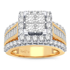 14K 3.90ct Diamond Cluster Ring