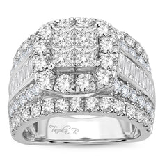 14K 3.90ct Diamond Cluster Ring