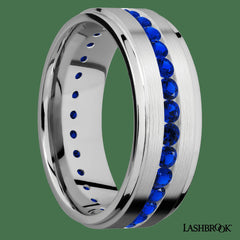 14KW SAPPHIRE ENTERNITY BAND
