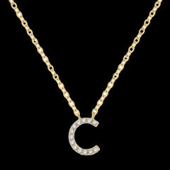 10k .05ct Diamond "C" Necklace