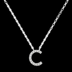 10k .05ct Diamond "C" Necklace