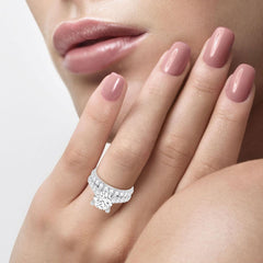 14K 5.00ct G-Color/VS1-Clarity Lab-Diamond Round  Solitaire-Ring