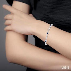 10K 0.05Ct 4*3/Sapphire Fashion Bracelet