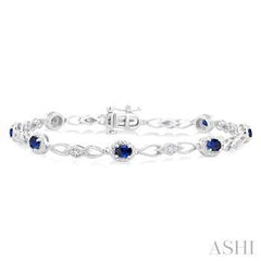 10K 0.05Ct 4*3/Sapphire Fashion Bracelet