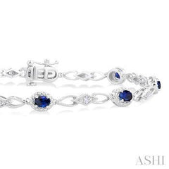 10K 0.05Ct 4*3/Sapphire Fashion Bracelet