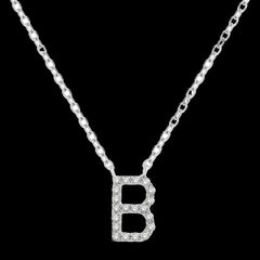 10K 0.06ct Diamond B-Iinitial Necklace