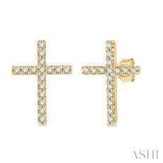 10K 0.13ct Diamond Cross Earrings