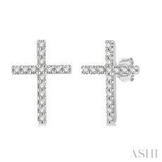10K 0.13ct Diamond Cross Earrings
