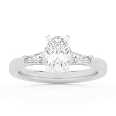 14k 2.81ct Lab-Diamond 3-Stone Ring