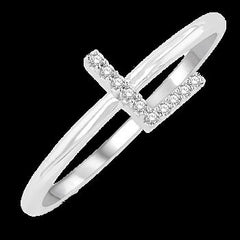 10k 0.05ct Diamond Size-7 "L"-Ring