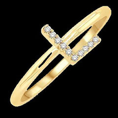 10k 0.05ct Diamond Size-7 "L"-Ring