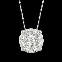 14K 0.35ct Diamond Cluster Pendant