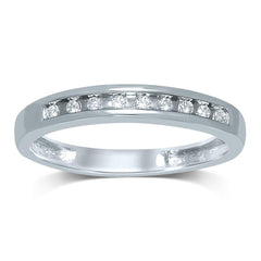 10K 0.10ct Diamond Channel-set Wedding-Band