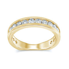 10K 0.10ct Diamond Channel-set Wedding-Band
