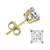 14K 0.25ct-Diamond Princess-Cut Solitaire Earrings