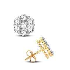 10K 2.00ct Diamond Cluster Earrings