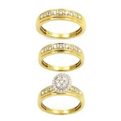 14K 1.00Ct Diamond Cluster Trio-Set