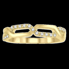 14K 0.06CT Diamond R 0.09CT DB Stackable Bands