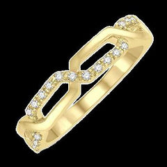 14K 0.06CT Diamond R 0.09CT DB Stackable Bands