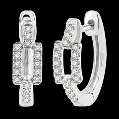 10K 0.20ct Diamond Paperclip Earrings
