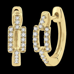 10K 0.20ct Diamond Paperclip Earrings