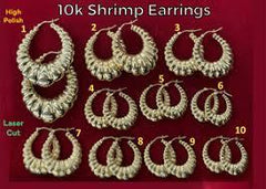 10K Gold Shrimp Earrings